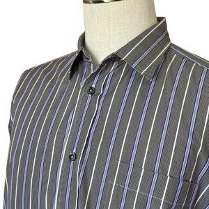 Ermenegildo Zegna Sport Men's Shirt - Size Large - Striped Long Sleeve